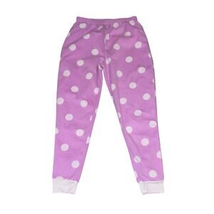 Girls 8-10 Purple & White Polka Dot Fleece Sleep Pajama Pants